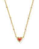 KENDRA SCOTT- Mini Ari Heart Satelite Necklace in Gold Red Kyocera Opal