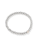 KENDRA SCOTT- Mini Rhodium Elaina Stretch Bracelet in Iridescent Drusy