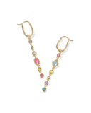 KENDRA SCOTT- Mini Gold Elisa Abbie Huggie Earrings in Multi Mix