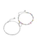 KENDRA SCOTT- Mini Rhodium Elisa Abbie Bracelet Set in Multi Mix