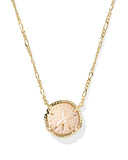 KENDRA SCOTT- Sand Dollar Gold Pendant Necklace in Natural Mother of Pearl