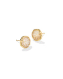 KENDRA SCOTT- Sand Dollar Gold Stud Earrings in Natural Mother of Pearl