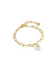 KENDRA SCOTT- Sasha Gold Heart Delicate Chain Bracelet in Fresh Water Pearl
