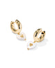 KENDRA SCOTT- Sasha Gold Heart Huggie Earrings in Fresh Water Pearl