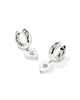 KENDRA SCOTT- Sasha Rhodium Heart Huggie Earrings in Fresh Water Pearl
