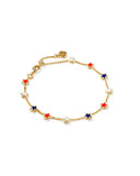 KENDRA SCOTT- Sierra Star Delicate Chain Bracelet Gold Red White Blue Mix