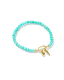 KENDRA SCOTT- Sylvia Gold Stretch Bracelet in Teal Amazonite