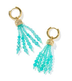 KENDRA SCOTT- Sylvia Gold Hoop Earrings in Teal Amazonite