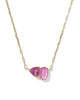 KENDRA SCOTT- Tatum Short Pendant Necklace in Gold Azalea Pink Mix