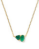 KENDRA SCOTT- Tatum Short Pendant Necklace in Gold Dark Green Mix