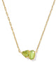 KENDRA SCOTT- Tatum Short Pendant Necklace in Gold Light Green Mix