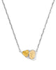 KENDRA SCOTT- Tatum Short Pendant Necklace in Rhodium Golden Yellow Mix
