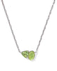 KENDRA SCOTT- Tatum Short Pendant Necklace in Rhodium Light Green Mix
