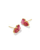 KENDRA SCOTT- Tatum Gold Stud Earrings in Pink Mix