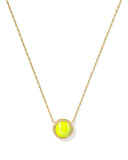 KENDRA SCOTT- Tennis Gold Short Pendant Necklace in Chartreuse Magnesite