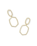 KENDRA SCOTT- Daphne Pave Open Frame Earring in Gold White CZ