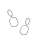 KENDRA SCOTT- Daphne Pave Open Frame Earring in Rhodium White CZ