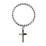 .925 Rope Ring with Dangling Cross