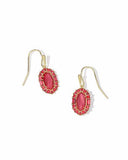 KENDRA SCOTT- Lee Crystal Frame Drop Earring in Gold Raspberry Illusion