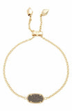KENDRA SCOTT- Elaina Gold Adjustable Bracelet in Platinum Drusy