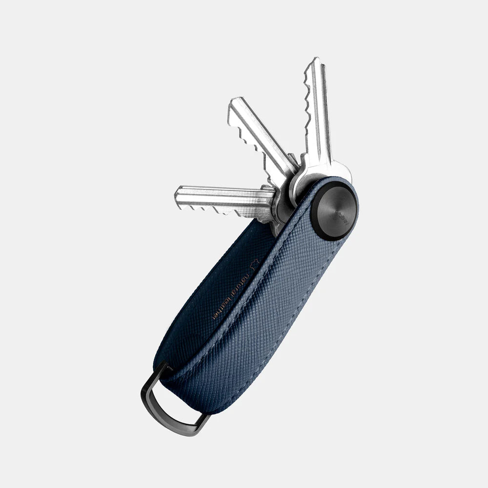 ORBITKEY- Key Organizer Pro in Oxford Navy Saffiano Leather
