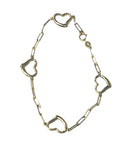LUKA GOLD- 14tk Gold Link w/4 Hearts Bracelet