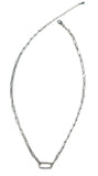 LUKA SILVER- .925 Silver Paper Clip Necklace w/CZ's