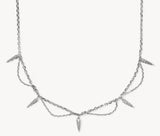 KENDRA SCOTT- Fate Rhodium Strand Necklace in White CZ