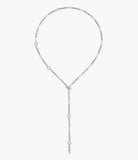 KENDRA SCOTT- Fate Rhodium Lariat Necklace in White CZ