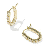 KENDRA SCOTT- Fate Gold Huggie Earrings in White CZ