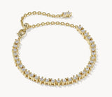 KENDRA SCOTT- Fate Gold Tennis Bracelet in White CZ