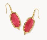 KENDRA SCOTT- Dani Gold Step. Frame Drop Earrings in Pink Illusion