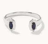 KENDRA SCOTT- Elton Rhodium Step. Frame Cuff in Dark Indigo Illusion