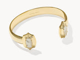 KENDRA SCOTT- Elton Gold Step. Frame Cuff in Ivory Mother of Pearl