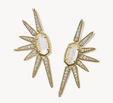 KENDRA SCOTT- Ellie Gold Star Statement Earrings in Crystal Ivory Illusion