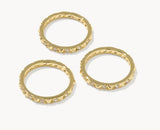 KENDRA SCOTT- Fate Gold Ring Set of 3 in White CZ