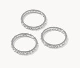 KENDRA SCOTT- Fate Rhodium Ring Set of 3 in White CZ
