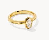 KENDRA SCOTT- Mini Gold Elyse Luxe Ring in White CZ