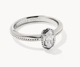 KENDRA SCOTT- Mini Rhodium Elyse Luxe Ring in White CZ