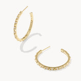 KENDRA SCOTT- Fate Gold Hoop Earrings in White CZ
