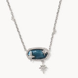 KENDRA SCOTT- Elisa Rhodium Star Pendant Necklace in Blue Mother of Pearl