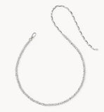 KENDRA SCOTT- Fate Rhodium Tennis Necklace in White CZ