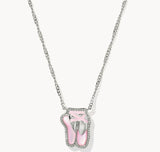 KENDRA SCOTT- Ballet Rhodium Short Pendant Necklace in Blush Mother of Pearl