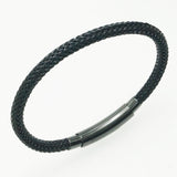 Mens Stainless Steel Black Adjustable Bracelet