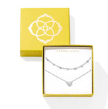 KENDRA SCOTT- Ari Haven Heart Necklace Gift Set in Rhodium Metal