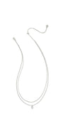 KENDRA SCOTT- Cailin Rhodium Multi Strand Necklace in White Crystal