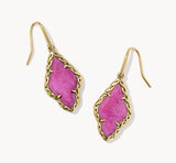 KENDRA SCOTT- Adeline Vintage Gold Drop Earrings in Dark Fuchsia Variegated