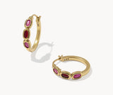 KENDRA SCOTT- Mini Elisa Vintage Gold Hoop Earrings in Pink Mix