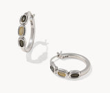 KENDRA SCOTT- Mini Elisa Hoop Earrings in Vintage Silver Black Mix
