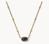 KENDRA SCOTT- Mini Elisa Vintage Gold Satellite Short Necklace in Blue Lapis